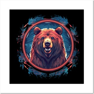 Grizzly Bear in Ornmament, Love Bears Posters and Art